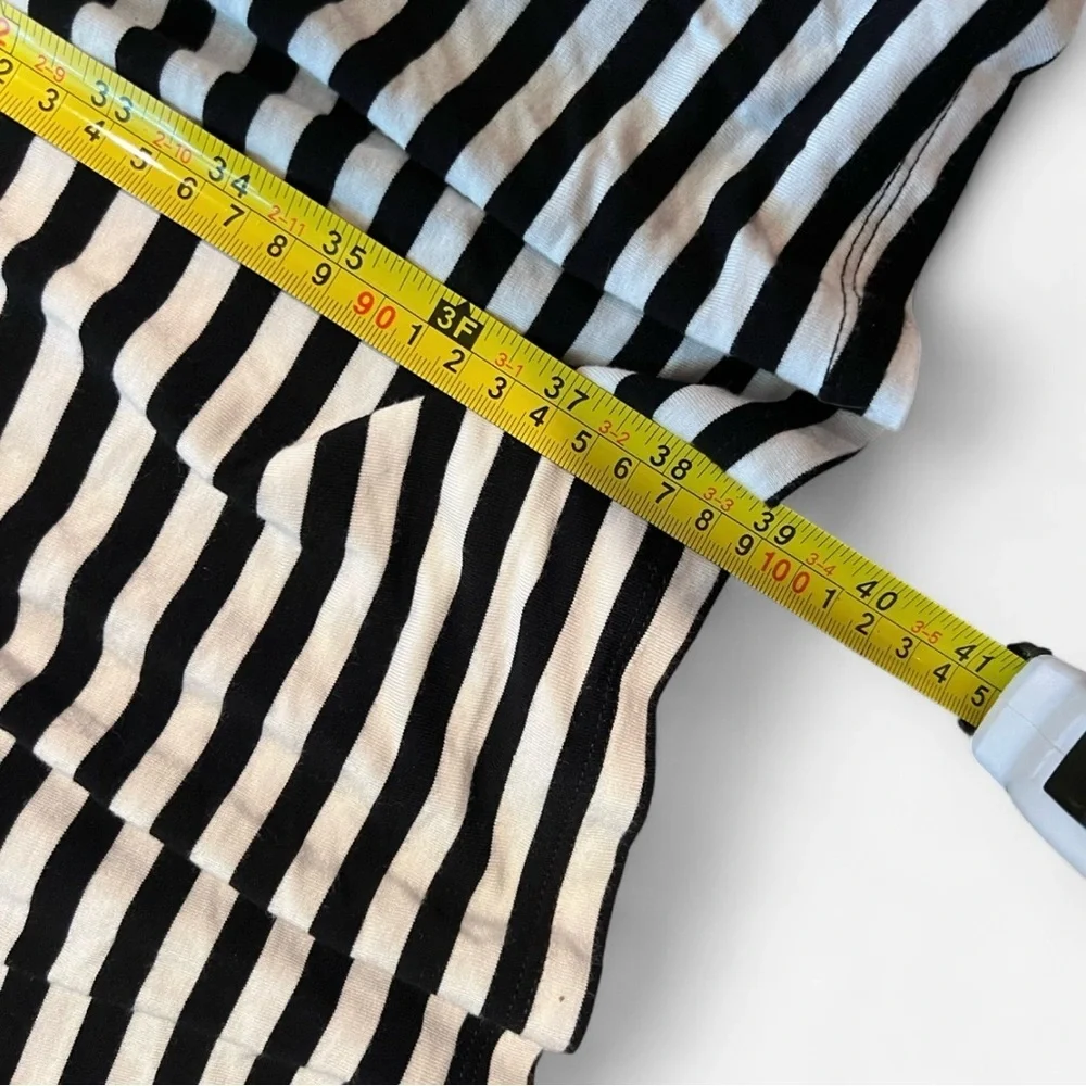 Old Navy Black and White Sleeveless Midi Length Striped Dress 1x plus size - Picture 5 of 5